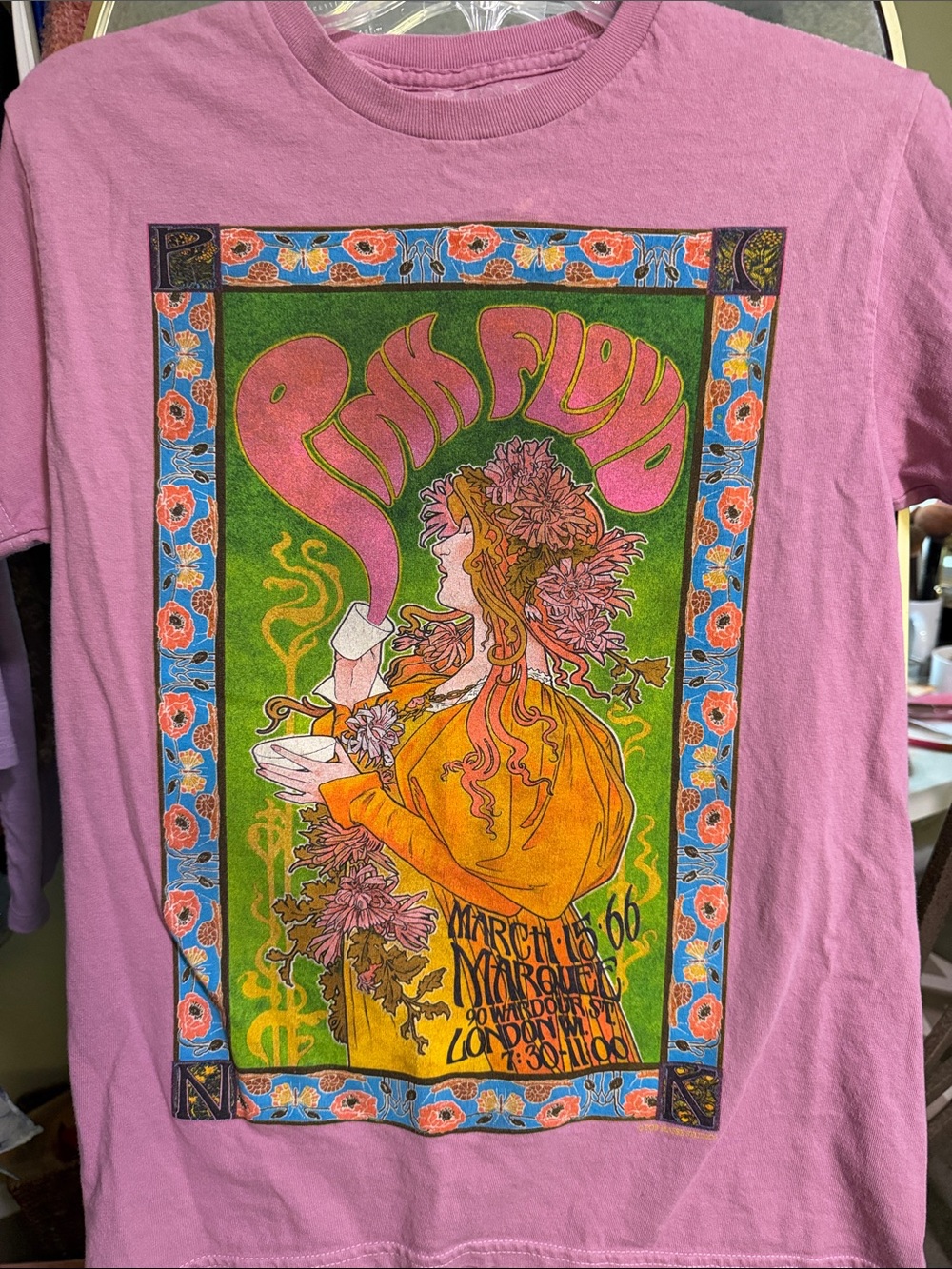 Pink Floyd Pink Logo Tee with White Print